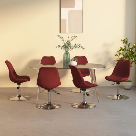 Swivel dining chairs 6 units red fabric by vidaXL, dining chairs - Ref: Foro24-3085362, Price: 410,99 €, Discount: %