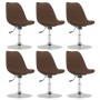 Swivel dining chairs 6 units brown fabric by vidaXL, dining chairs - Ref: Foro24-3085359, Price: 402,53 €, Discount: %