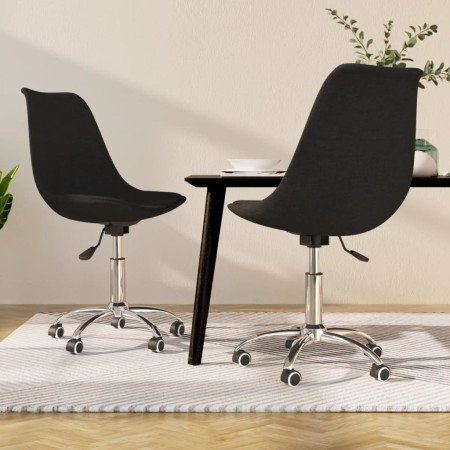 Swivel dining chairs 2 units black fabric by vidaXL, dining chairs - Ref: Foro24-338349, Price: 127,96 €, Discount: %