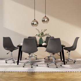 Swivel dining chairs 6 units dark gray fabric by vidaXL, dining chairs - Ref: Foro24-3085389, Price: 322,99 €, Discount: %