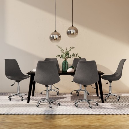 Swivel dining chairs 6 units dark gray fabric by vidaXL, dining chairs - Ref: Foro24-3085389, Price: 325,11 €, Discount: %