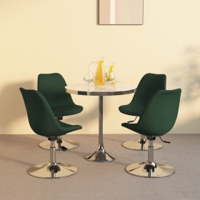 Sillas de comedor giratorias 4 unidades tela verde oscuro de vidaXL, Sillas de comedor - Ref: Foro24-338331, Precio: 235,19 €...