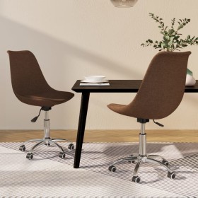 Swivel dining chairs, 2 units, brown fabric by vidaXL, dining chairs - Ref: Foro24-338345, Price: 126,99 €, Discount: %