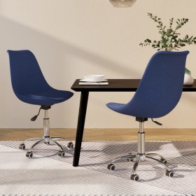 Swivel dining chairs 2 units blue fabric by vidaXL, dining chairs - Ref: Foro24-338343, Price: 126,30 €, Discount: %