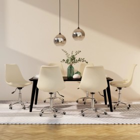 Swivel dining chairs 6 units cream fabric by vidaXL, dining chairs - Ref: Foro24-3085399, Price: 397,27 €, Discount: %