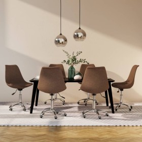 Swivel dining chairs 6 units taupe gray fabric by vidaXL, dining chairs - Ref: Foro24-3085398, Price: 339,47 €, Discount: %