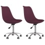 Swivel dining chairs 2 units purple fabric by vidaXL, dining chairs - Ref: Foro24-338355, Price: 167,72 €, Discount: %