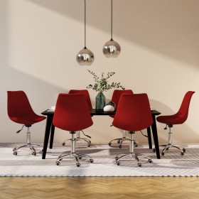 Swivel dining chairs 6 units red fabric by vidaXL, dining chairs - Ref: Foro24-3085395, Price: 419,05 €, Discount: %