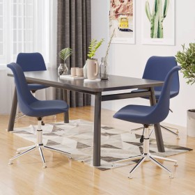 Sillas de comedor giratorias 4 unidades tela azul de vidaXL, Sillas de comedor - Ref: Foro24-3085407, Precio: 251,92 €, Descu...