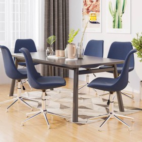 Swivel dining chairs 6 units blue fabric by vidaXL, dining chairs - Ref: Foro24-3085412, Price: 376,99 €, Discount: %