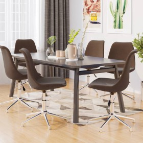 Swivel dining chairs 6 units brown fabric by vidaXL, dining chairs - Ref: Foro24-3085413, Price: 374,99 €, Discount: %