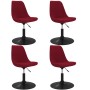 Sillas de comedor giratorias 4 unidades terciopelo rojo tinto de vidaXL, Sillas de comedor - Ref: Foro24-338381, Precio: 260,...