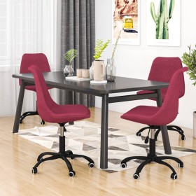 Drehbare Esszimmerstühle 4 Einheiten rot roter Stoff von vidaXL, Essstühle - Ref: Foro24-3085433, Preis: 284,99 €, Rabatt: %