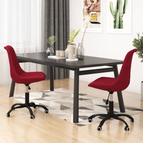 Sillas de comedor giratorias 2 unidades tela rojo tinto de vidaXL, Sillas de comedor - Ref: Foro24-338397, Precio: 140,76 €, ...