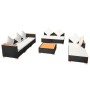 8-teiliges Gartenmöbel-Set und schwarze synthetische Rattankissen von vidaXL, Gartensets - Ref: Foro24-42758, Preis: 719,26 €...