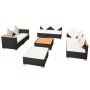 8-teiliges Gartenmöbel-Set und schwarze synthetische Rattankissen von vidaXL, Gartensets - Ref: Foro24-42758, Preis: 719,26 €...