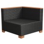 Set muebles de jardín 8 piezas y cojines ratán sintético negro de vidaXL, Conjuntos de jardín - Ref: Foro24-42758, Precio: 71...