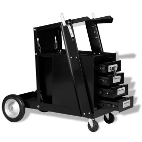 Welding cart with 4 black drawers by vidaXL, Tool cabinets - Ref: Foro24-142363, Price: 136,58 €, Discount: %