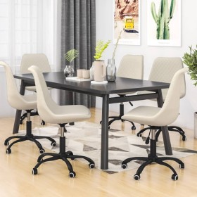 Swivel dining chairs 6 units cream fabric by vidaXL, dining chairs - Ref: Foro24-3085440, Price: 345,77 €, Discount: %