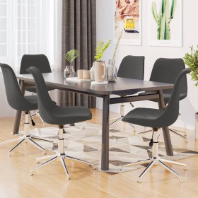 Sillas de comedor giratorias 6 unidades tela gris oscuro de vidaXL, Sillas de comedor - Ref: Foro24-3085410, Precio: 375,62 €...