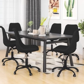 Swivel dining chairs 6 units black fabric by vidaXL, dining chairs - Ref: Foro24-3085439, Price: 369,05 €, Discount: %