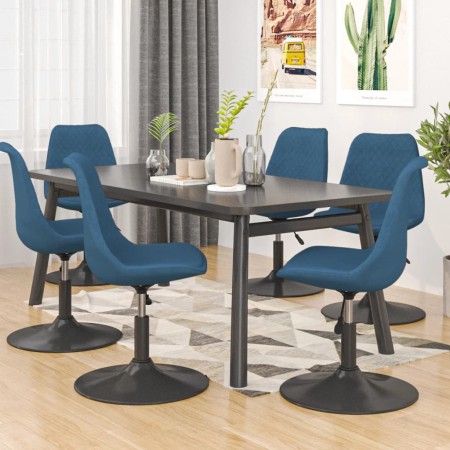 Silla de comedor giratoria 6 uds terciopelo azul de vidaXL, Sillas de comedor - Ref: Foro24-3085415, Precio: 423,97 €, Descue...