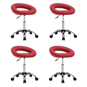 Sillas de comedor giratorias 4 uds cuero sintético rojo tinto de vidaXL, Sillas de comedor - Ref: Foro24-3085815, Precio: 173...