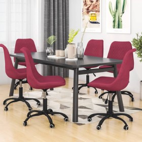 Swivel dining chairs 6 units red fabric by vidaXL, dining chairs - Ref: Foro24-3085438, Price: 408,47 €, Discount: %