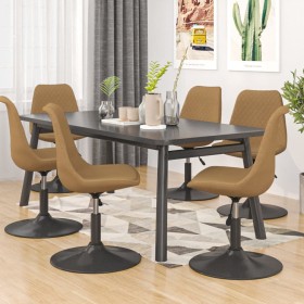 Silla de comedor giratoria 6 uds terciopelo marrón de vidaXL, Sillas de comedor - Ref: Foro24-3085423, Precio: 385,99 €, Desc...