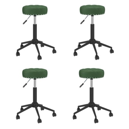 Swivel dining chairs 4 units dark green velvet by vidaXL, dining chairs - Ref: Foro24-3085540, Price: 147,14 €, Discount: %