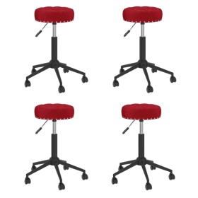 Sillas de comedor giratorias 4 uds terciopelo rojo tinto de vidaXL, Sillas de comedor - Ref: Foro24-3085543, Precio: 147,99 €...