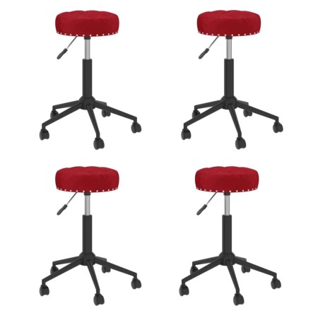 Sillas de comedor giratorias 4 uds terciopelo rojo tinto de vidaXL, Sillas de comedor - Ref: Foro24-3085543, Precio: 147,79 €...