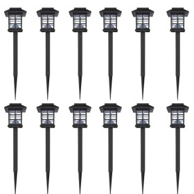 Solar lamp set 12 units with stakes 8.6x8.6x38 cm by vidaXL, Outdoor lighting - Ref: Foro24-41161, Price: 40,99 €, Discount: %