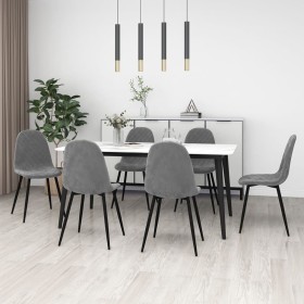 Sillas de comedor giratorias 6 uds terciopelo gris claro de vidaXL, Sillas de comedor - Ref: Foro24-3082881, Precio: 310,99 €...