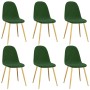 Sillas de comedor 6 unidades terciopelo verde oscuro de vidaXL, Sillas de comedor - Ref: Foro24-3082872, Precio: 378,73 €, De...