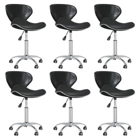 Swivel dining chairs 6 units black synthetic leather by vidaXL, dining chairs - Ref: Foro24-3088616, Price: 269,03 €, Discoun...