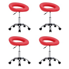 Swivel dining chairs 4 pcs red synthetic leather by vidaXL, dining chairs - Ref: Foro24-3085811, Price: 164,74 €, Discount: %