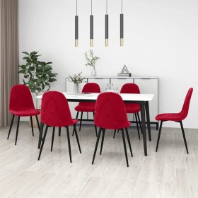 Sillas de comedor 6 unidades terciopelo rojo vino tinto de vidaXL, Sillas de comedor - Ref: Foro24-3082886, Precio: 310,14 €,...