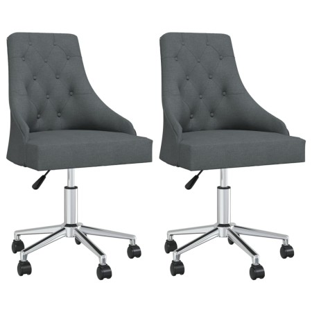 Swivel dining chairs 2 units dark gray fabric by vidaXL, dining chairs - Ref: Foro24-3092998, Price: 293,99 €, Discount: %