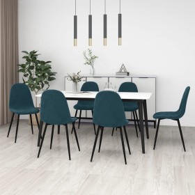 Dining chairs 6 units blue velvet by vidaXL, dining chairs - Ref: Foro24-3082880, Price: 310,72 €, Discount: %