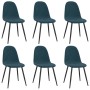 Dining chairs 6 units blue velvet by vidaXL, dining chairs - Ref: Foro24-3082880, Price: 310,14 €, Discount: %