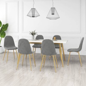 Swivel dining chairs 6 pcs light gray velvet by vidaXL, dining chairs - Ref: Foro24-3082870, Price: 342,99 €, Discount: %