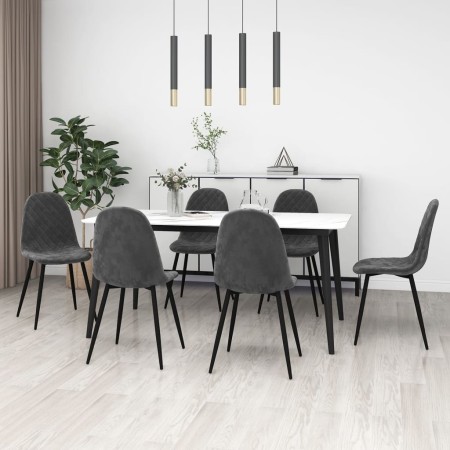 Sillas de comedor 6 unidades terciopelo gris oscuro de vidaXL, Sillas de comedor - Ref: Foro24-3082882, Precio: 286,64 €, Des...