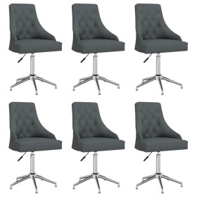 Sillas de comedor giratorias 6 unidades tela gris oscuro de vidaXL, Sillas de comedor - Ref: Foro24-3093046, Precio: 887,99 €...