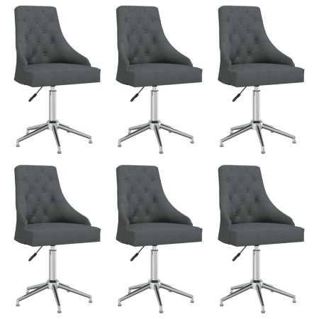 Swivel dining chairs 6 units dark gray fabric by vidaXL, dining chairs - Ref: Foro24-3093046, Price: 887,99 €, Discount: %