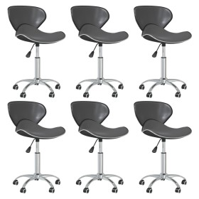 Swivel dining chairs 6 units gray synthetic leather by vidaXL, dining chairs - Ref: Foro24-3088620, Price: 267,99 €, Discount: %