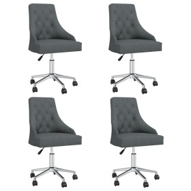 Sillas de comedor giratorias 4 unidades tela gris oscuro de vidaXL, Sillas de comedor - Ref: Foro24-3093006, Precio: 627,99 €...