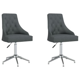 Sillas de comedor giratorias 2 unidades tela gris oscuro de vidaXL, Sillas de comedor - Ref: Foro24-3093030, Precio: 290,40 €...