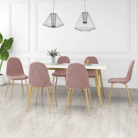 Dining chairs 6 units pink velvet by vidaXL, dining chairs - Ref: Foro24-3082874, Price: 356,99 €, Discount: %