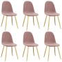 Sillas de comedor 6 unidades terciopelo rosa de vidaXL, Sillas de comedor - Ref: Foro24-3082874, Precio: 355,46 €, Descuento: %